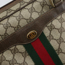 GUCCI GG Supreme Web Sherry Line Hand Bag PVC Beige 378 002 4466 Auth 162306-18