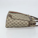 GUCCI GG Supreme Web Sherry Line Hand Bag PVC Beige 378 002 4466 Auth 162306-3