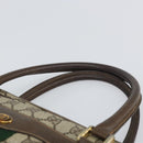 GUCCI GG Supreme Web Sherry Line Hand Bag PVC Beige 378 002 4466 Auth 162306-14