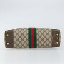GUCCI GG Supreme Web Sherry Line Hand Bag PVC Beige 378 002 4466 Auth 162306-5