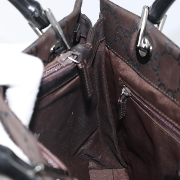 GUCCI Bamboo GG Canvas Tote Bag Brown 002 1016 Auth 162312