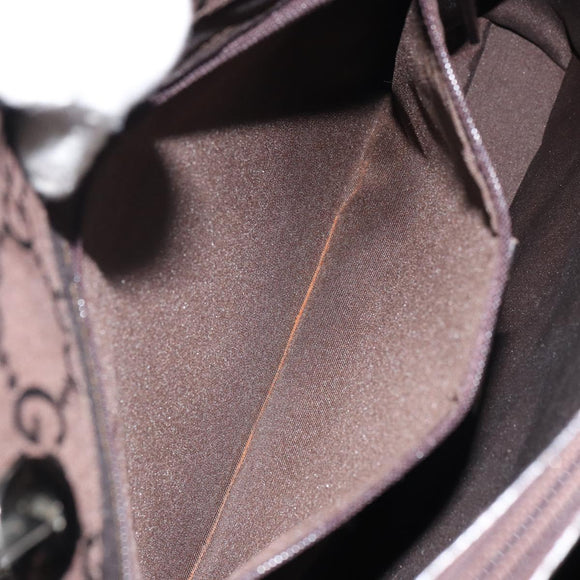 GUCCI Bamboo GG Canvas Tote Bag Brown 002 1016 Auth 162312