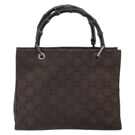 GUCCI Bamboo GG Canvas Tote Bag Brown 002 1016 Auth 162312 - 0