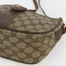 GUCCI GG Supreme Web Sherry Line Shoulder Bag PVC Beige Gold Auth 162314-9