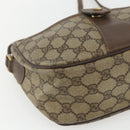 GUCCI GG Supreme Web Sherry Line Shoulder Bag PVC Beige Gold Auth 162314-14
