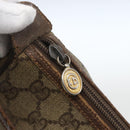 GUCCI GG Supreme Web Sherry Line Shoulder Bag PVC Beige Gold Auth 162314-17
