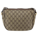 GUCCI GG Supreme Web Sherry Line Shoulder Bag PVC Beige Gold Auth 162314-2