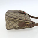 GUCCI GG Supreme Web Sherry Line Shoulder Bag PVC Beige Gold Auth 162314-4