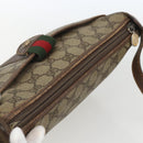 GUCCI GG Supreme Web Sherry Line Shoulder Bag PVC Beige Gold Auth 162314-6