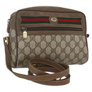 GUCCI GG Supreme Web Sherry Line Bag PVC Beige Red 119 02 087 Auth 162316-1