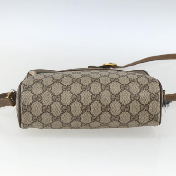 GUCCI GG Supreme Web Sherry Line Bag PVC Beige Red 119 02 087 Auth 162316