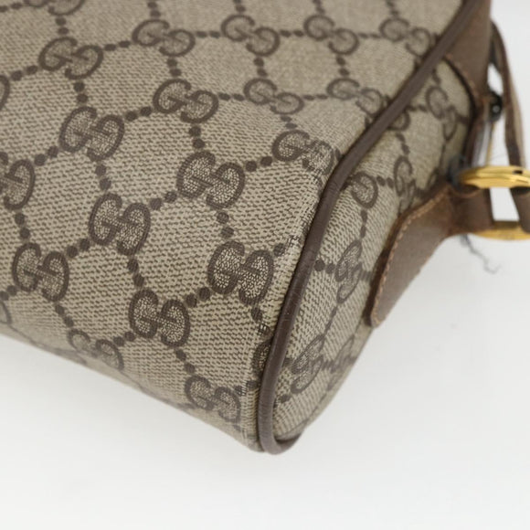 GUCCI GG Supreme Web Sherry Line Bag PVC Beige Red 119 02 087 Auth 162316