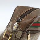GUCCI GG Supreme Web Sherry Line Bag PVC Beige Red 119 02 087 Auth 162316-9