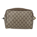 GUCCI GG Supreme Web Sherry Line Bag PVC Beige Red 119 02 087 Auth 162316-2
