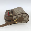GUCCI GG Supreme Web Sherry Line Bag PVC Beige Red 119 02 087 Auth 162316-3