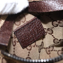 GUCCI GG Canvas Waist bag Beige Silver 28566 Auth 162317-19