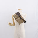 GUCCI GG Canvas Waist bag Beige Silver 28566 Auth 162317-24