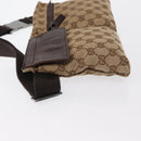 GUCCI GG Canvas Waist bag Beige Silver 28566 Auth 162317-4