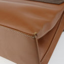 LOEWE Velazquez Hand Bag Leather Brown Gold Auth 162319-15