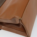 LOEWE Velazquez Hand Bag Leather Brown Gold Auth 162319-16