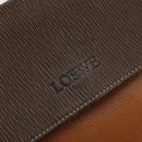 LOEWE Velazquez Hand Bag Leather Brown Gold Auth 162319-17