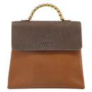 LOEWE Velazquez Hand Bag Leather Brown Gold Auth 162319-13