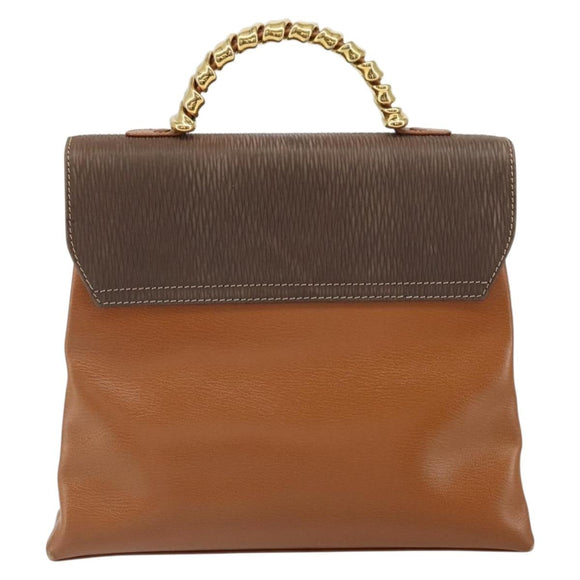 LOEWE Velazquez Handtasche Leder Braun Gold Auth 162319