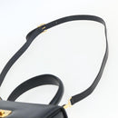 Salvatore Ferragamo Gancini Hand Bag Leather 2way Navy Gold Auth 162320-10