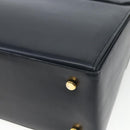 Salvatore Ferragamo Gancini Hand Bag Leather 2way Navy Gold Auth 162320-14