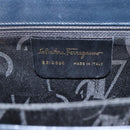 Salvatore Ferragamo Gancini Hand Bag Leather 2way Navy Gold Auth 162320-16