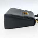 Salvatore Ferragamo Gancini Hand Bag Leather 2way Navy Gold Auth 162320-5