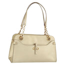 Salvatore Ferragamo Gancini Shoulder Bag Leather Gold Auth 162322-1