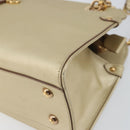 Salvatore Ferragamo Gancini Shoulder Bag Leather Gold Auth 162322-10