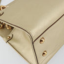 Salvatore Ferragamo Gancini Shoulder Bag Leather Gold Auth 162322-11