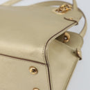 Salvatore Ferragamo Gancini Shoulder Bag Leather Gold Auth 162322-12