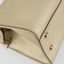 Salvatore Ferragamo Gancini Shoulder Bag Leather Gold Auth 162322-13