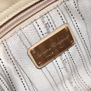 Salvatore Ferragamo Gancini Shoulder Bag Leather Gold Auth 162322-16