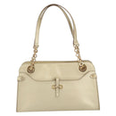 Salvatore Ferragamo Gancini Shoulder Bag Leather Gold Auth 162322-2