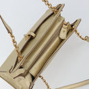 Salvatore Ferragamo Gancini Shoulder Bag Leather Gold Auth 162322-6