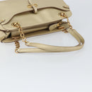 Salvatore Ferragamo Gancini Shoulder Bag Leather Gold Auth 162322-7