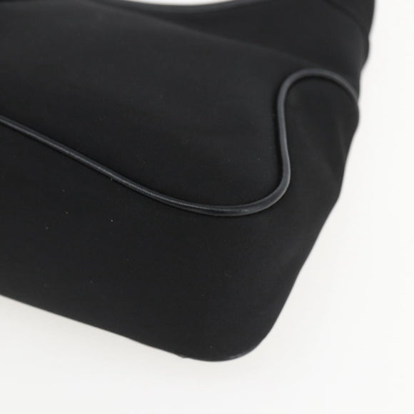 Salvatore Ferragamo Hand Bag Nylon Black Silver Auth 162323