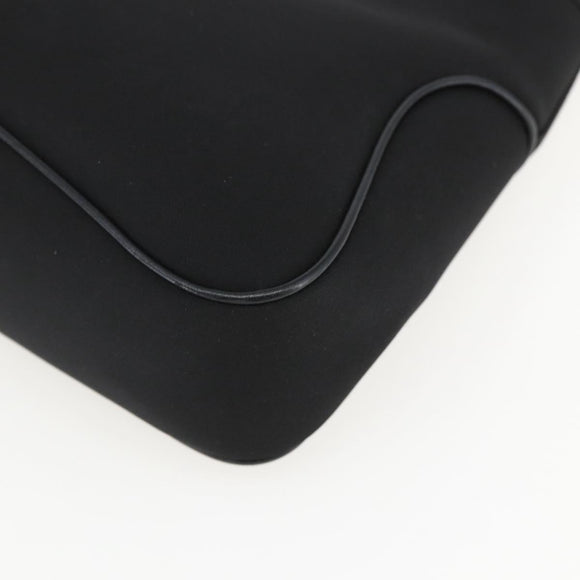 Salvatore Ferragamo Hand Bag Nylon Black Silver Auth 162323