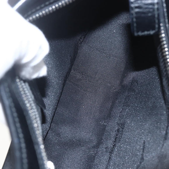 Salvatore Ferragamo Hand Bag Nylon Black Silver Auth 162323