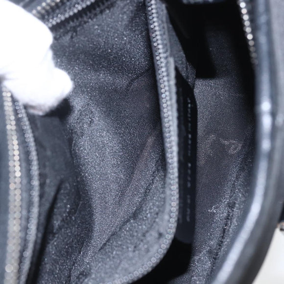 Salvatore Ferragamo Hand Bag Nylon Black Silver Auth 162323