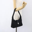 Salvatore Ferragamo Hand Bag Nylon Black Silver Auth 162323-21