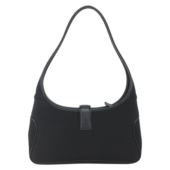 Salvatore Ferragamo Hand Bag Nylon Black Silver Auth 162323