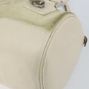 LOEWE Anagram Hand Bag Suede Beige Silver Auth 162324-9