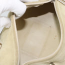 LOEWE Anagram Hand Bag Suede Beige Silver Auth 162324-11