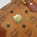 MCM Vicetos Logogram Hand Bag PVC Leather Brown Gold Auth 162325-12