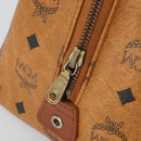 MCM Vicetos Logogram Hand Bag PVC Leather Brown Gold Auth 162325-17